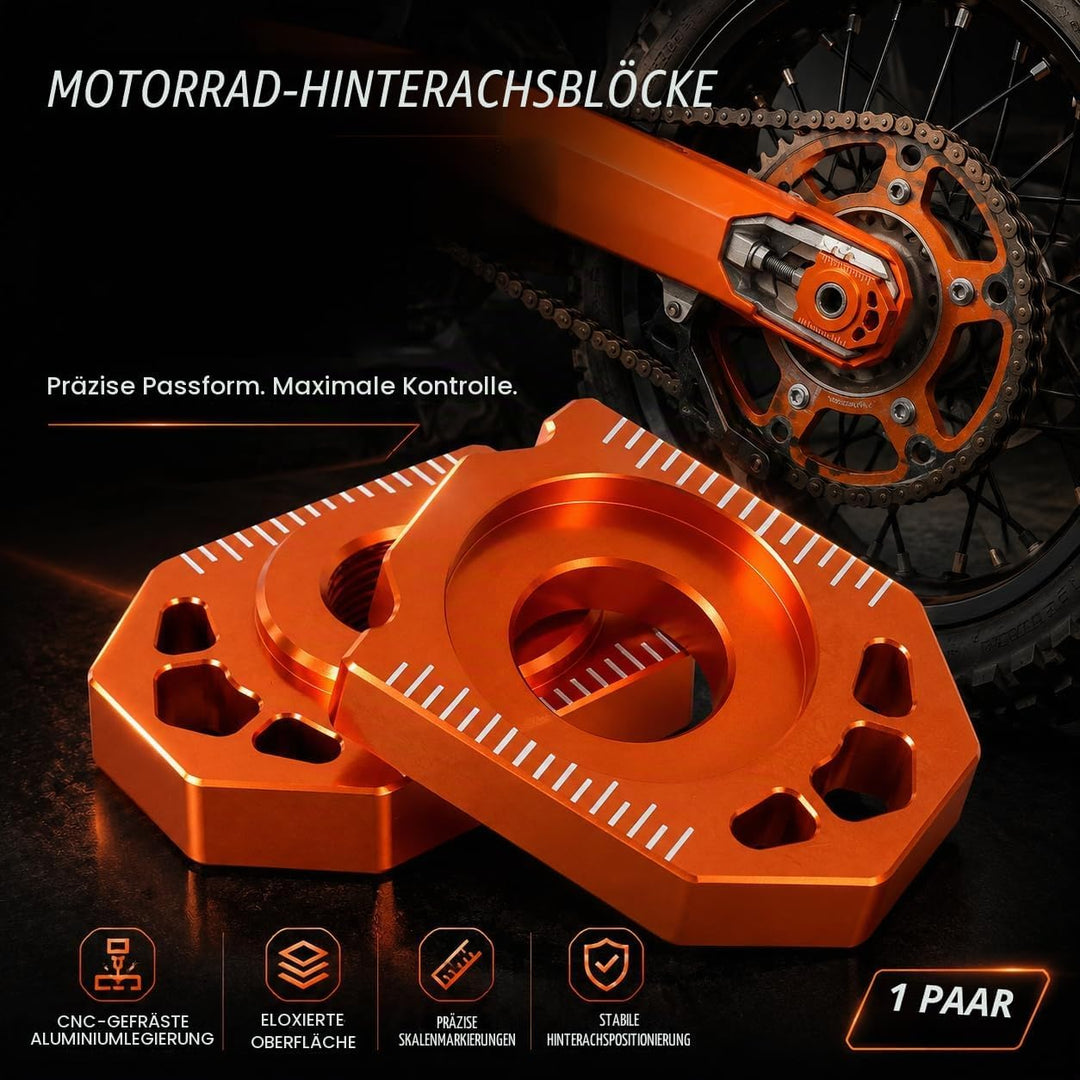 Motorrad-Hinterachsblock,Motorrad CNC Aluminium Hinterachsblock Kettenversteller für 85SX 125-450 SX