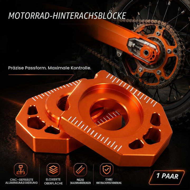 Motorrad-Hinterachsblock,Motorrad CNC Aluminium Hinterachsblock Kettenversteller für 85SX 125-450 SX