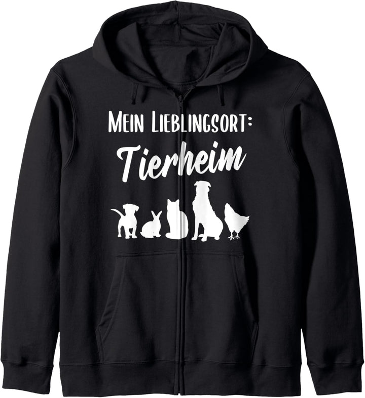 Tierheim Lieblingsort Spruch Geschenk Tierheim Mitarbeiter Kapuzenjacke