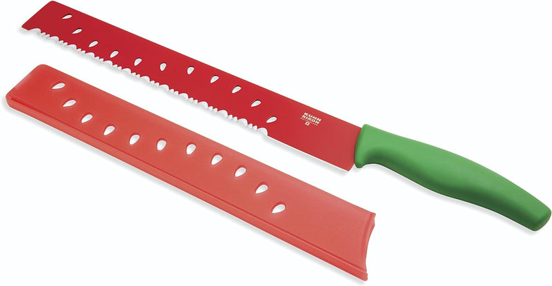 KUHN RIKON Melonenmesser 41,5cm, Edelstahl, rot-grün, 41.5 x 5 x 2 cm 41.5 x 5 x 2 cm Rot-grün, 41.5