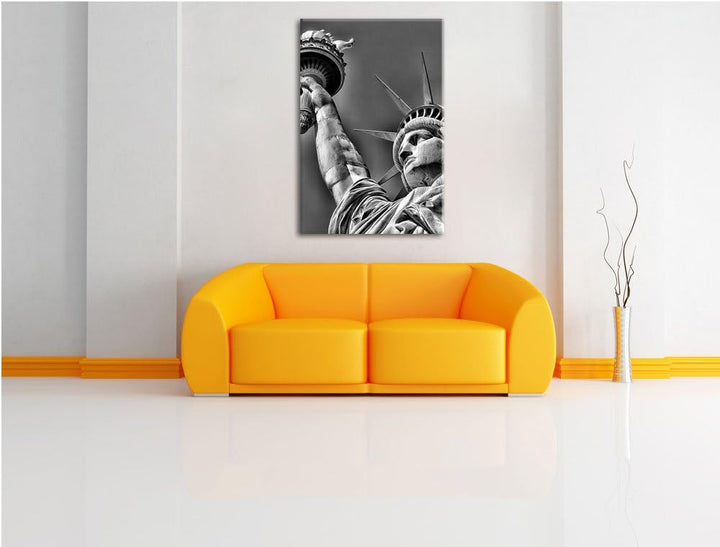 Pixxprint Freiheitsstatue in New York als Leinwandbild/Grösse: 100x70 cm/Wandbild/Kunstdruck/fertig