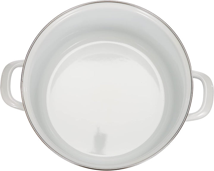 GSW 189965 Kochtopf-Set Hortensie 5-tlg, Stahl-Emaille, Kunststoff, weiss