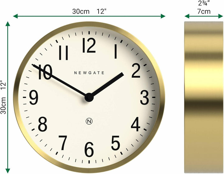 NEWGATE® Master Edwards Wanduhr – Küchenuhr – Wohnzimmeruhr – Bürouhr Uhr – Runduhr – Retro-Uhr – De