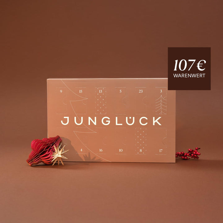 JUNGLÜCK Starter Adventskalender 2025 - Unser Beauty Weihnachtskalender um uns und unsere Produktvie
