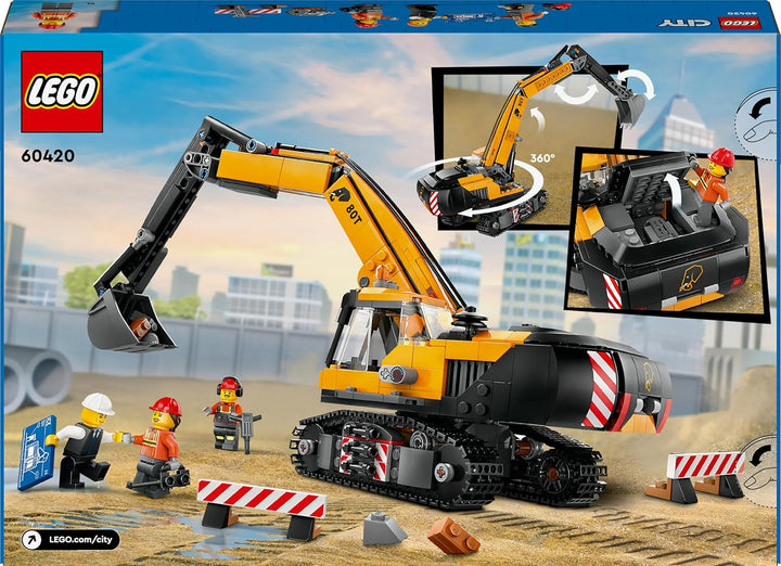 LEGO City Raupenbagger, Spielzeugbagger für Kinder ab 8 Jahren, Bauspielzeug mit Bagger-Modell, baub