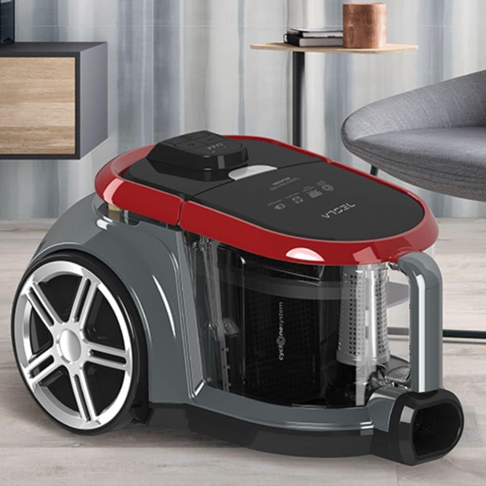 TESLA BGL400BR beutelloser Staubsauger (800 W, Geräuschpegel 72 dB, Arbeitsradius 8 m, waschbarer HE