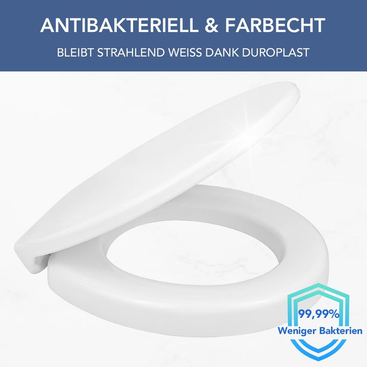 WC-Sitz erhöht 5cm für ältere/behinderte Menschen, WC-Sitzerhöhung Toilettensitz aus Duroplast, leis