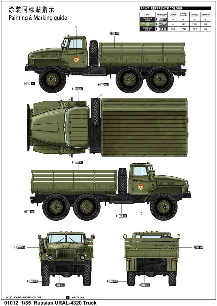 Trumpeter 01012 Modellbausatz Russian URAL-4320 Truck