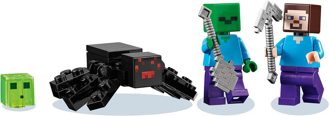 LEGO Minecraft Die verlassene Mine Bauset, Zombiehöhle mit Figuren: Schleim, Steve und Spinne 21166