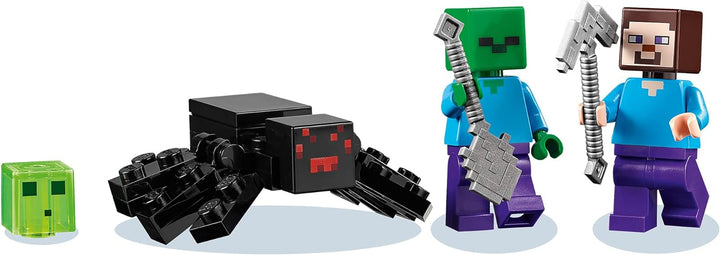 LEGO Minecraft Die verlassene Mine Bauset, Zombiehöhle mit Figuren: Schleim, Steve und Spinne 21166