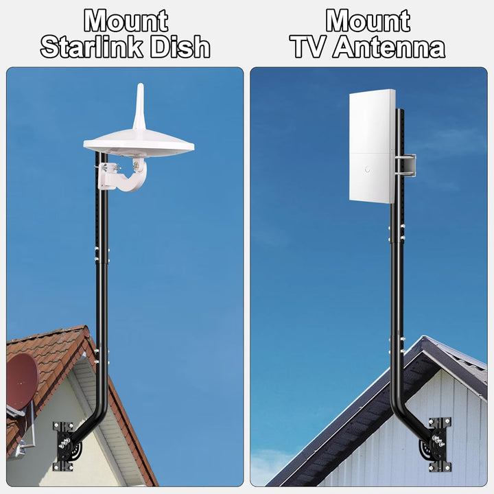 Universeller Antennenmast für Fernseh-, Satelliten-, Radio- und WLAN-Antennen - Verstellbarer Stände