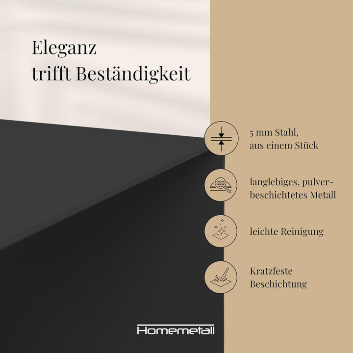 Beistelltisch C-Form aus Metall - pulverbeschichteter Couch Beistelltisch in Schwarz - Moderner Abst