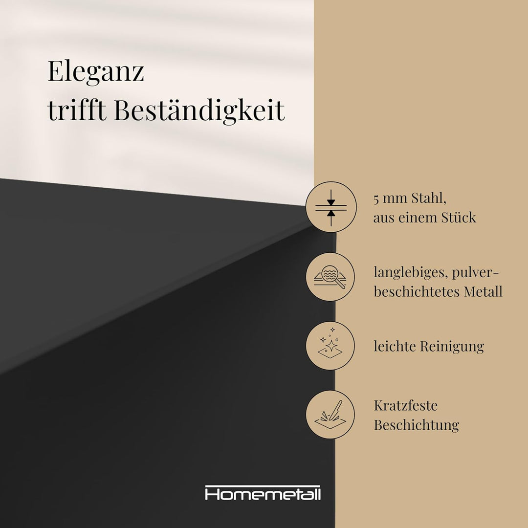 Beistelltisch C-Form aus Metall - pulverbeschichteter Couch Beistelltisch in Schwarz - Moderner Abst