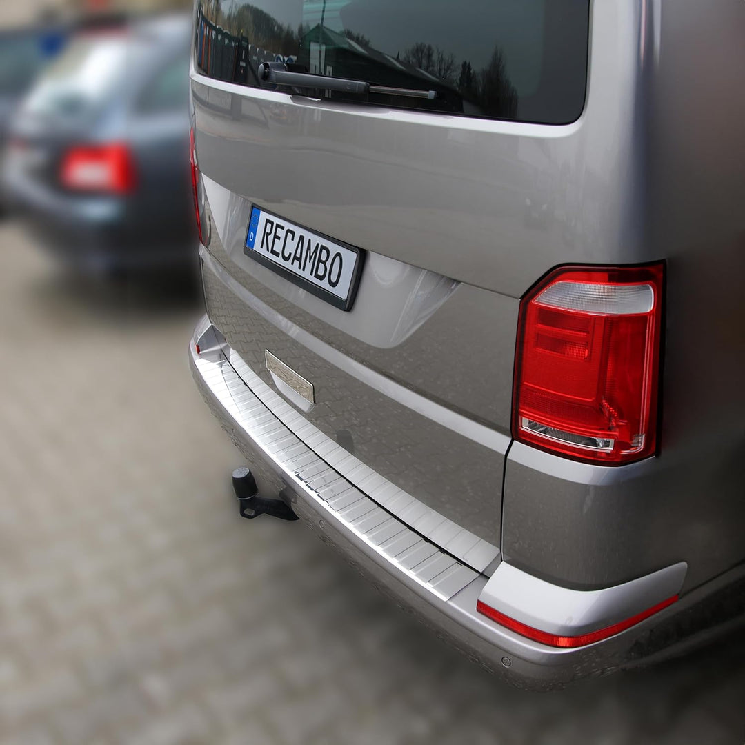 RECAMBO Ladekantenschutz Edelstahl kompatibel für VW T6 | BJ ab 2015 - Hochglanz poliert, Chrom Look