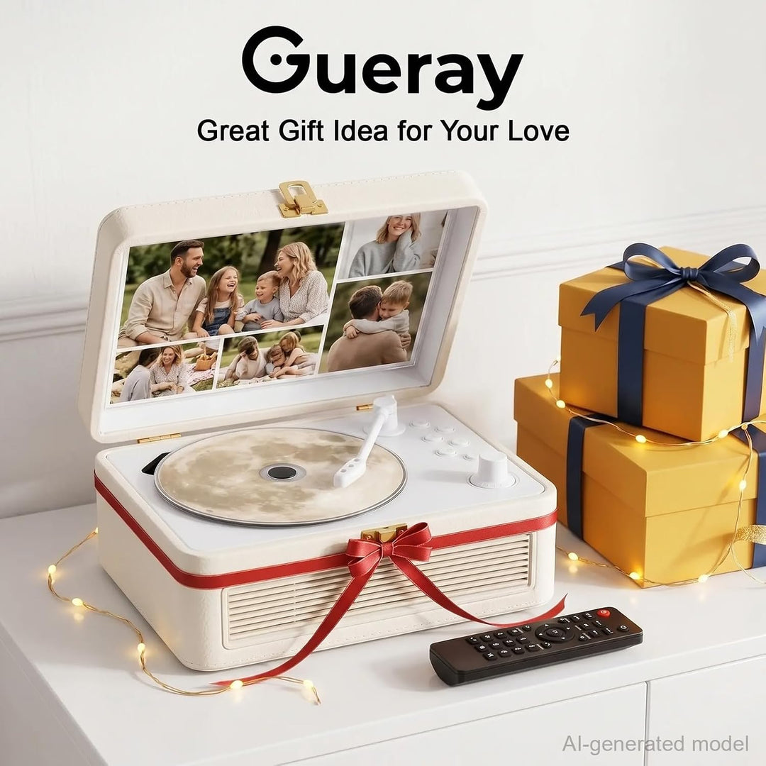 Gueray Tragbarer Bluetooth CD-Player mit Lautsprechern 3600mAh Wiederaufladbarer Vintage CD Spieler