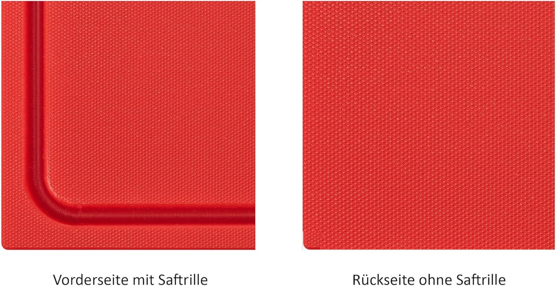 stabiles Schneidebrett Kunststoff | Rot, 60x40x2 cm | Spülmaschinenfest, EXTRA dick, messerschonend