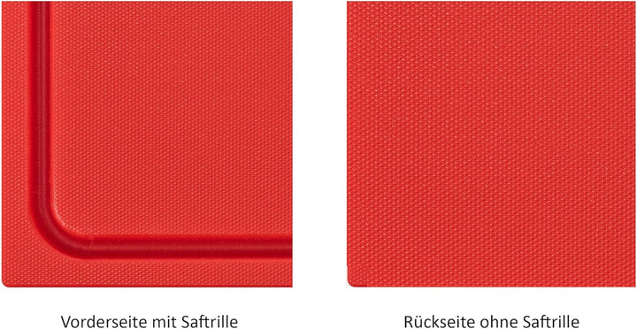 stabiles Schneidebrett Kunststoff | Rot, 60x40x2 cm | Spülmaschinenfest, EXTRA dick, messerschonend
