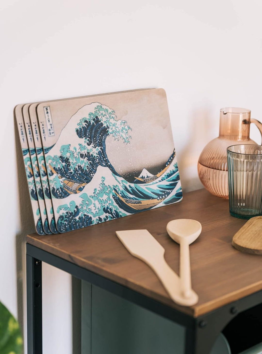 Kokonote Tischsets Platzsets - Hokusai die Grosse Welle vor Kanagawa Deko Tablett Serviertablett Tis