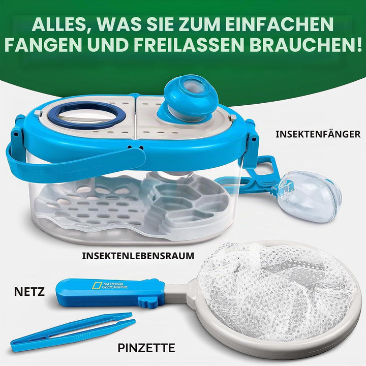 NATIONAL GEOGRAPHIC Insektenfänger-Set für Kinder - Insektenhabitat mit Vergrösserungsglas, Insekten