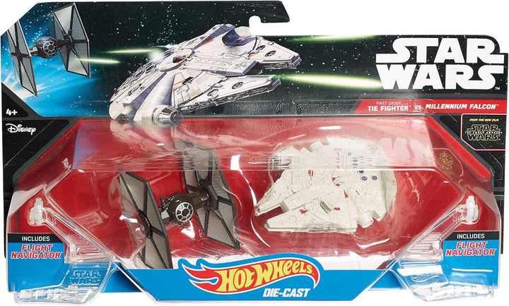 Hot Wheels Gwiezdne Wojny Millenium Falcon i Tie-Fighter