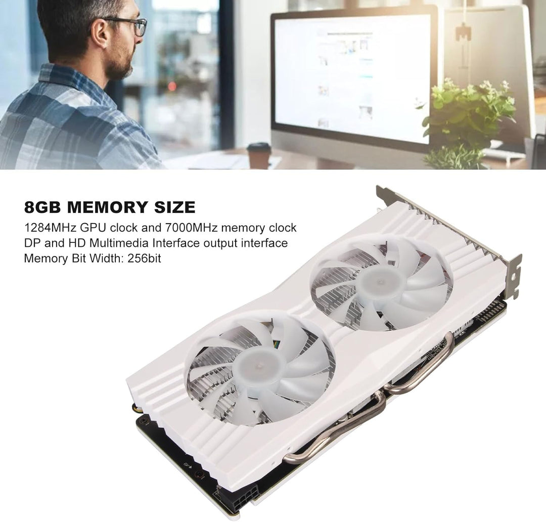 Elprico RX 580-Grafikkarten, 8 GB, GDDR5, 256 Bit, PC-Gaming für Radeon-Grafikkarte für, Dual-Fan-DP