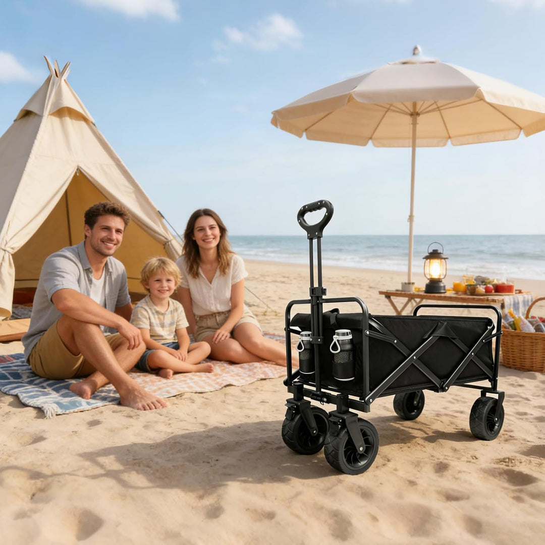 Sanycasa Bollerwagen faltbar 200L 200KG Tragkraft Gelände Strand geeingenet Bollerwagen mit Bremsen