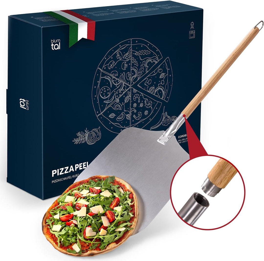 Blumtal Pizzaschieber mit grosser Fläche und abnehmbaren Griff - 30,5cm x 30,5cm Pizzaschaufel Alumi