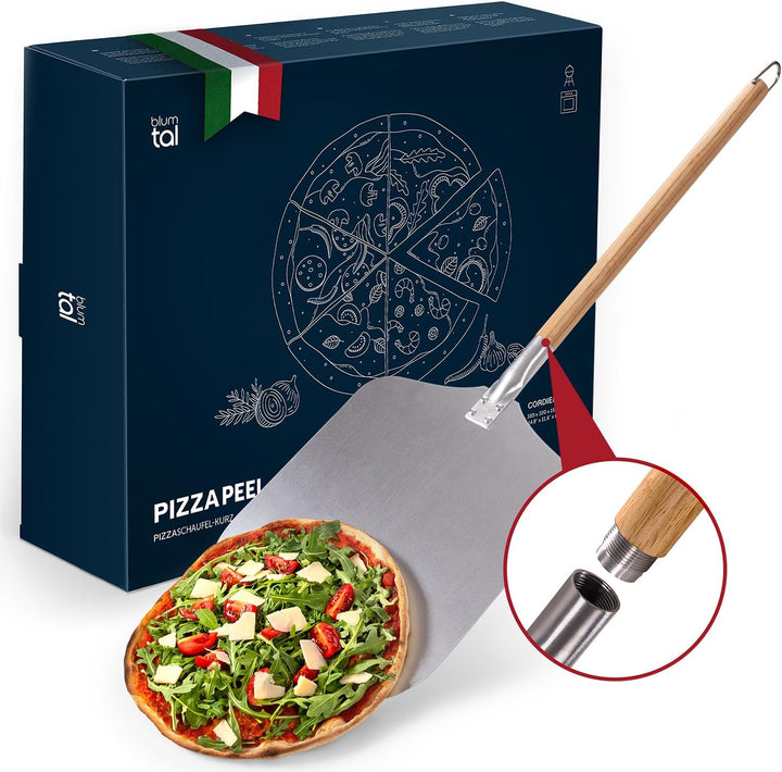 Blumtal Pizzaschieber mit grosser Fläche und abnehmbaren Griff - 30,5cm x 30,5cm Pizzaschaufel Alumi