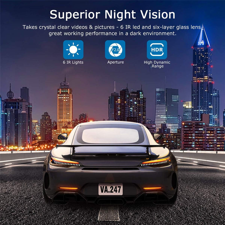 ORSKEY Dashcam Auto 1080P Full HD Autokamera DVR Dashboard Kamera Videorecorder Auto Kamera vorne Da