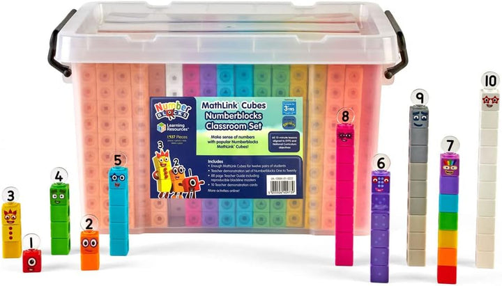Learning Resources MathLink Numberblocks-Steckwürfelset für das Klassenzimmer, Numberblocks-Unterric