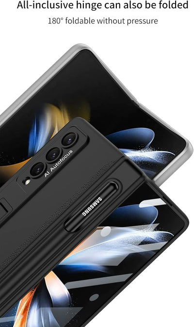 COQUE Samsung Galaxy Z Fold 4 Hülle mit Schutzfolie,Slim Pen Slot Magnetische All-Inclusive Handyhül