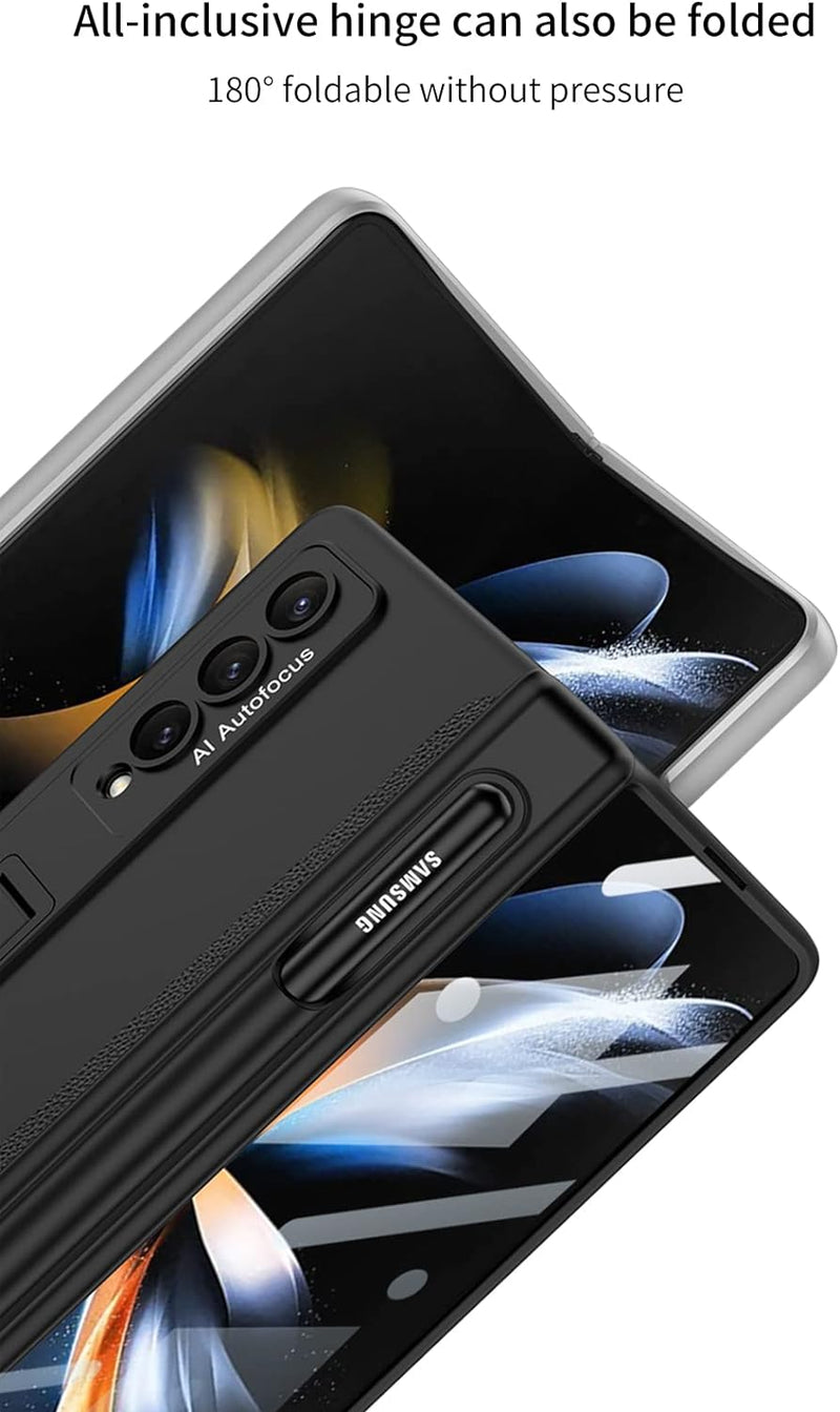 COQUE Samsung Galaxy Z Fold 4 Hülle mit Schutzfolie,Slim Pen Slot Magnetische All-Inclusive Handyhül