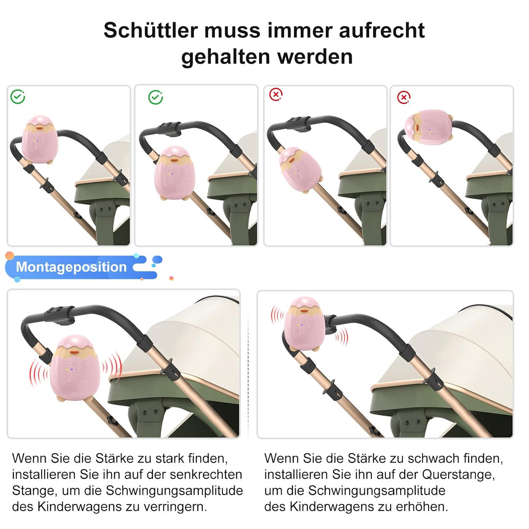 Robofun Kinderwagenschaukler- Das Original Schlafhilfe für Baby, 5 Einstellbare Schaukelintensitäten