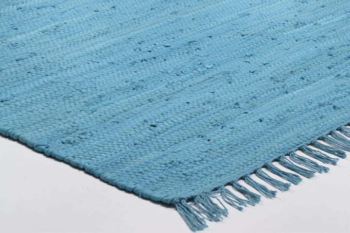 Theko | Dhurry Teppich aus 100% Baumwolle Flachgewebe Teppich Happy Cotton | handgewebt | Farbe: Tür