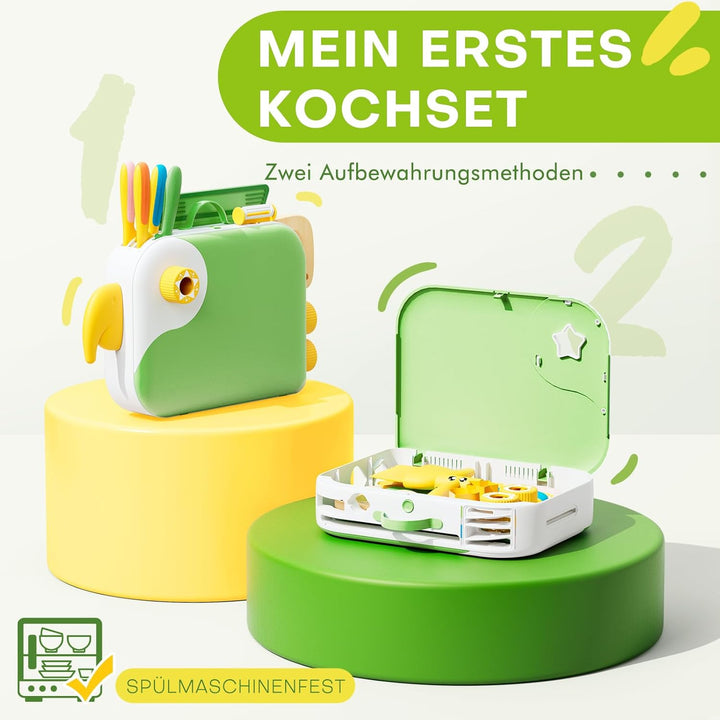 Kindermesser set - Kinder Sicherheit Küchenmesser für Echtes Kochen mit Aufbewahrungsbox, Gemüse Aus