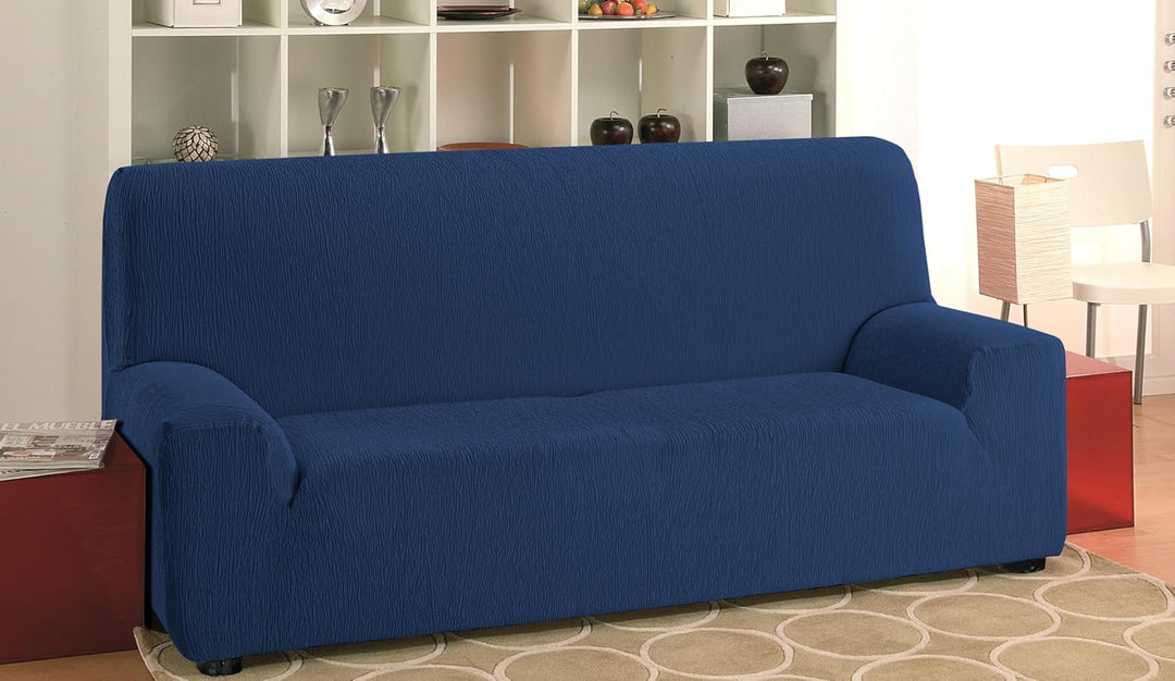 Martina Home Elastischer Sofabezug Modell Emilia 4 Plätze Marineblau 4 Sitzer Marineblau, 4 Sitzer M