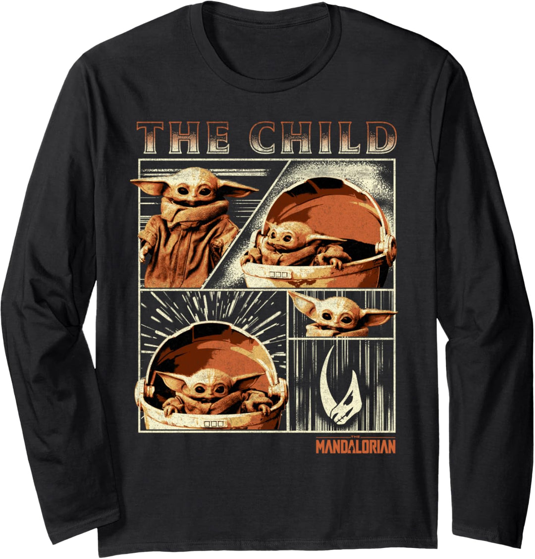 Star Wars The Mandalorian The Child Panels Langarmshirt