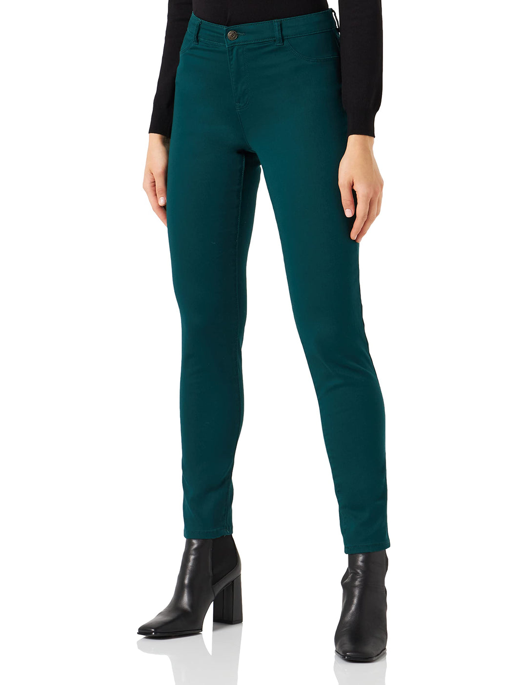 Naf Naf Damen Fpower Skinny Baby Hose 34 Dark Green, 34 Dark Green