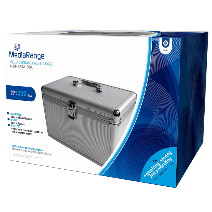 MediaRange CD Koffer 200 CDs/DVDs/Blu-Rays Aluminium Silber 1 St. (B x H x T) 301 x 180 x 190mm BOX7
