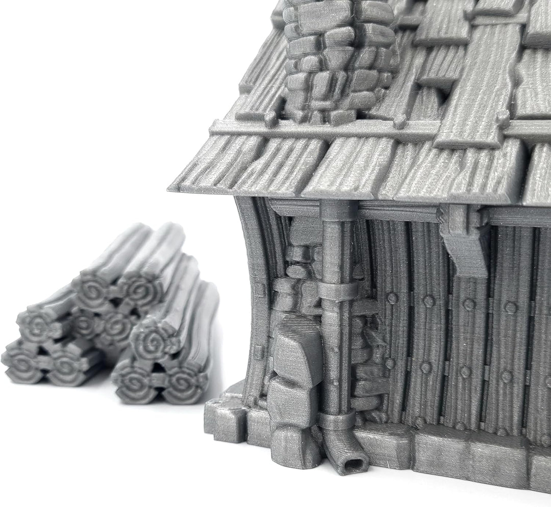 QP3D – Zwerghüttenhaus – Fantasy-Kampfbau-Gelände Landschaft für Tischplatte und RPG, 28–32 mm, Mini