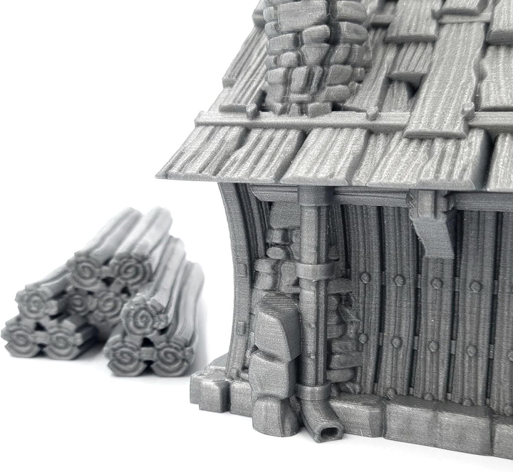 QP3D – Zwerghüttenhaus – Fantasy-Kampfbau-Gelände Landschaft für Tischplatte und RPG, 28–32 mm, Mini