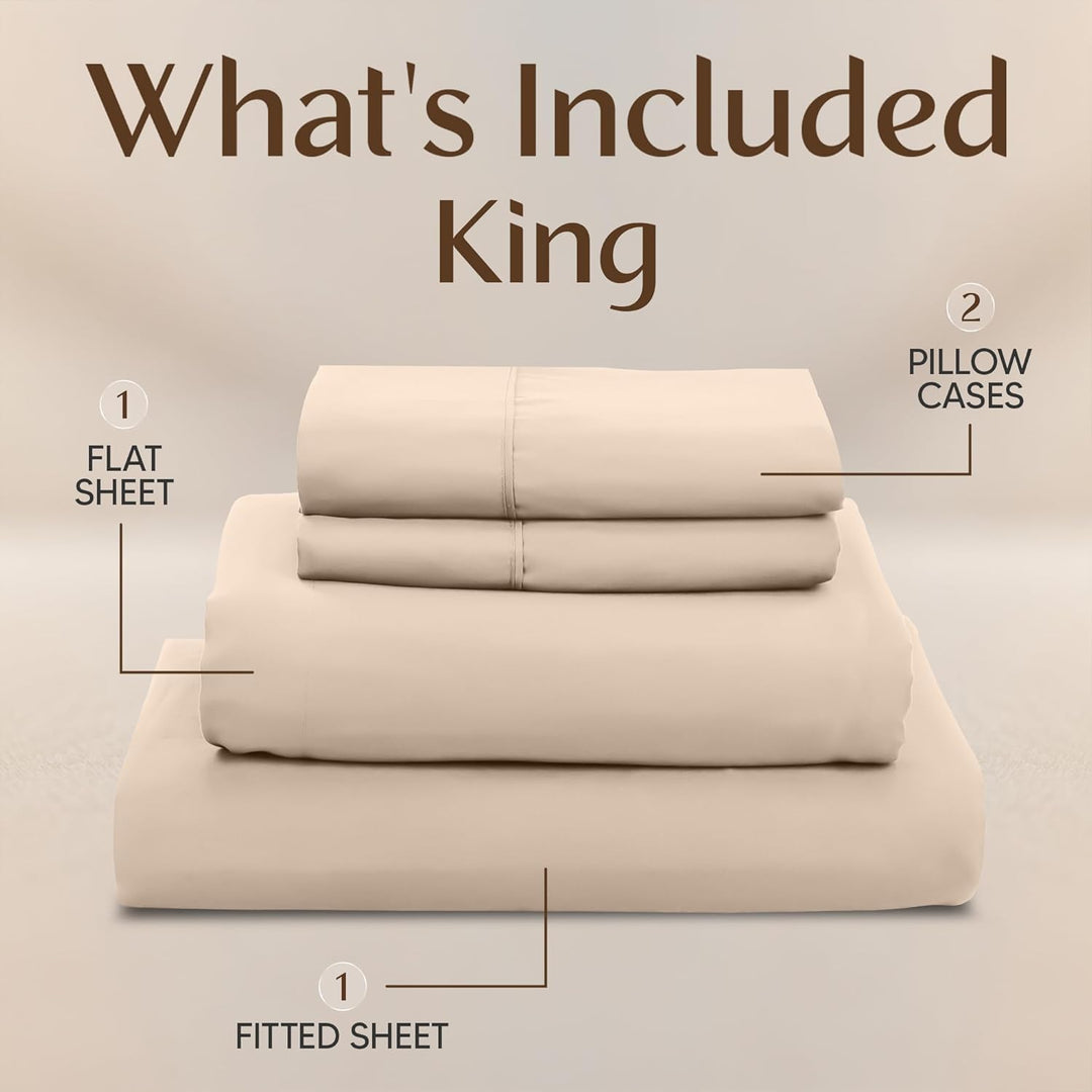 UTOPIA Betten 4 Mikrofaser Bettwäsche, beige, King Size King Size Beige, King Size Beige