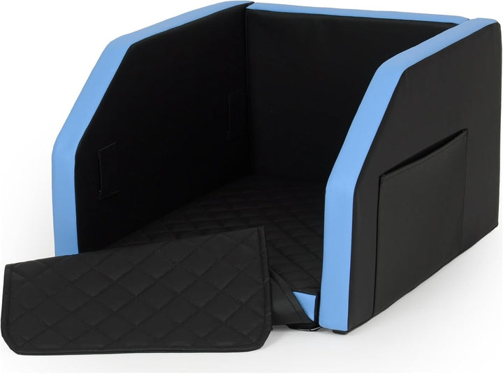 Velinda Autohundebett Hunde-Autositz Hundebett f. Rückbank Hundesitz Modulbett 55x70 cm (Farbe: schw