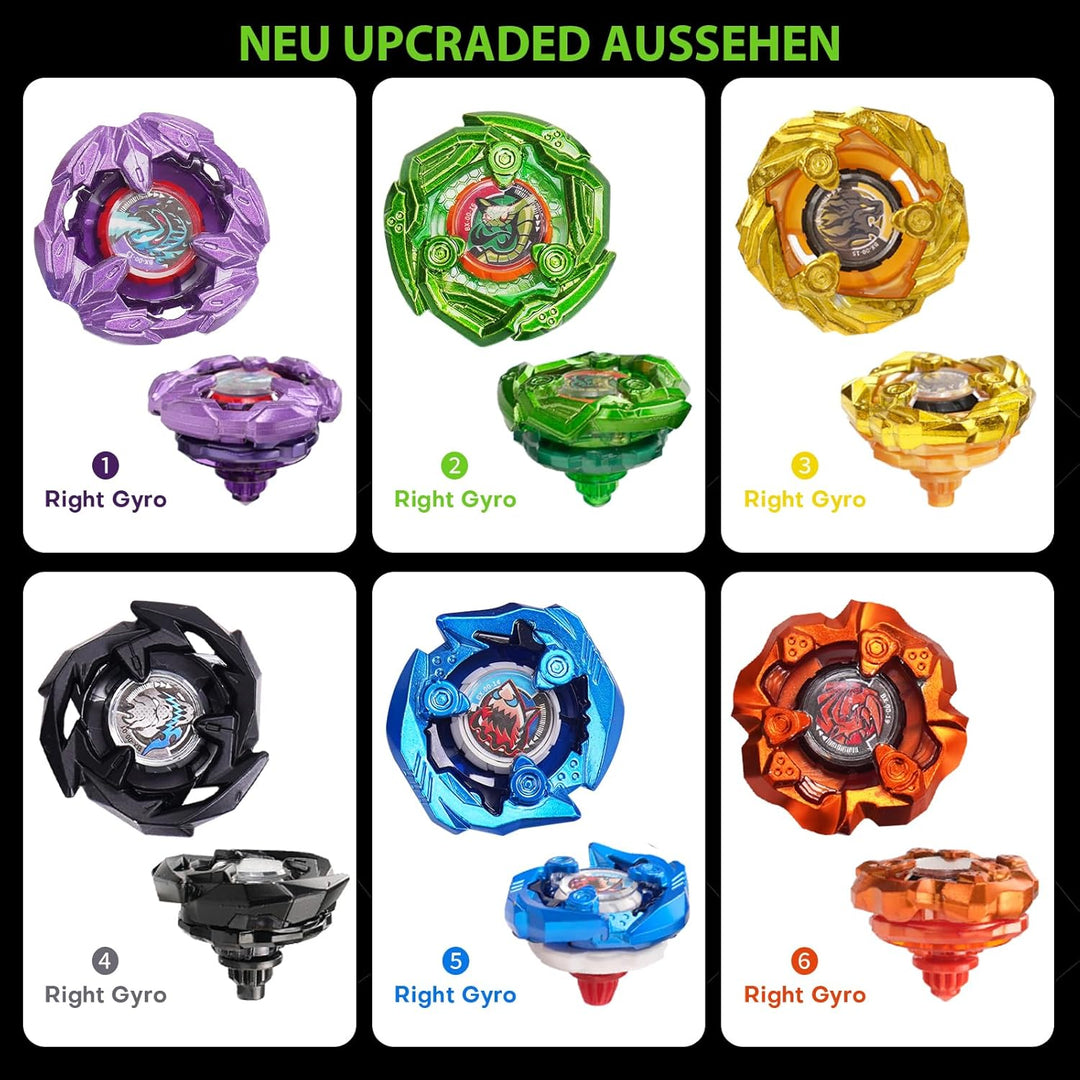 Kreisel X Arena Battle Set Ausgestattet mit X Acceleration Rail - 6 Kampfkreisel, 2 Launchers und St