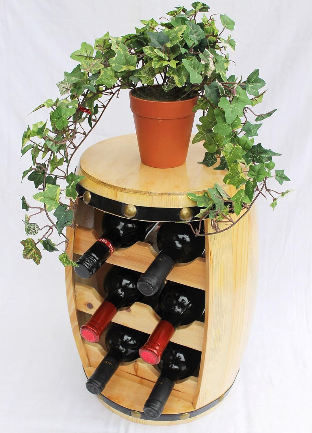 DanDiBo Weinregal Holz Weinfass Fass 42 cm Nr.1511 Flaschenständer Regal Naturlack
