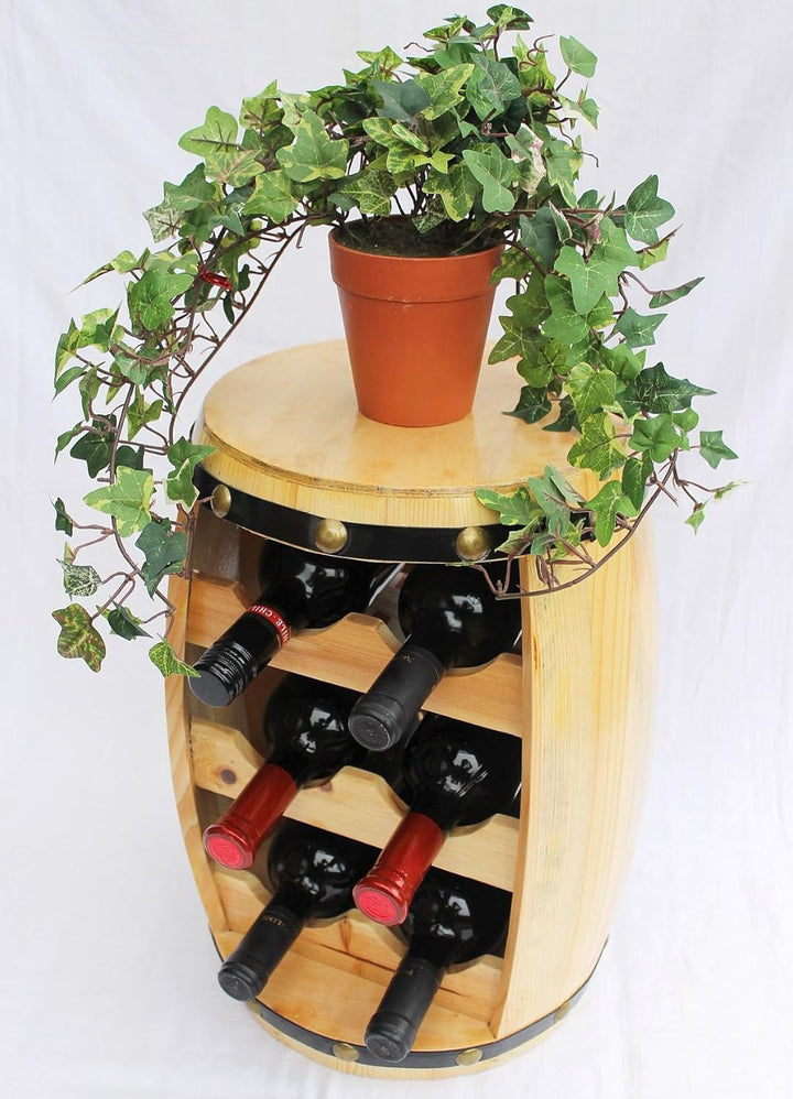 DanDiBo Weinregal Holz Weinfass Fass 42 cm Nr.1511 Flaschenständer Regal Naturlack