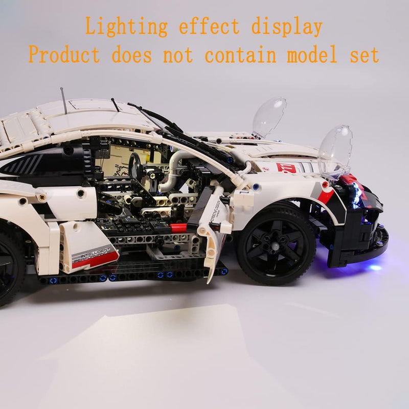 GEAMENT LED Beleuchtungsset für Technic Porsche 911 RSR Rennwagen Building Blocks Modell Kompatibel