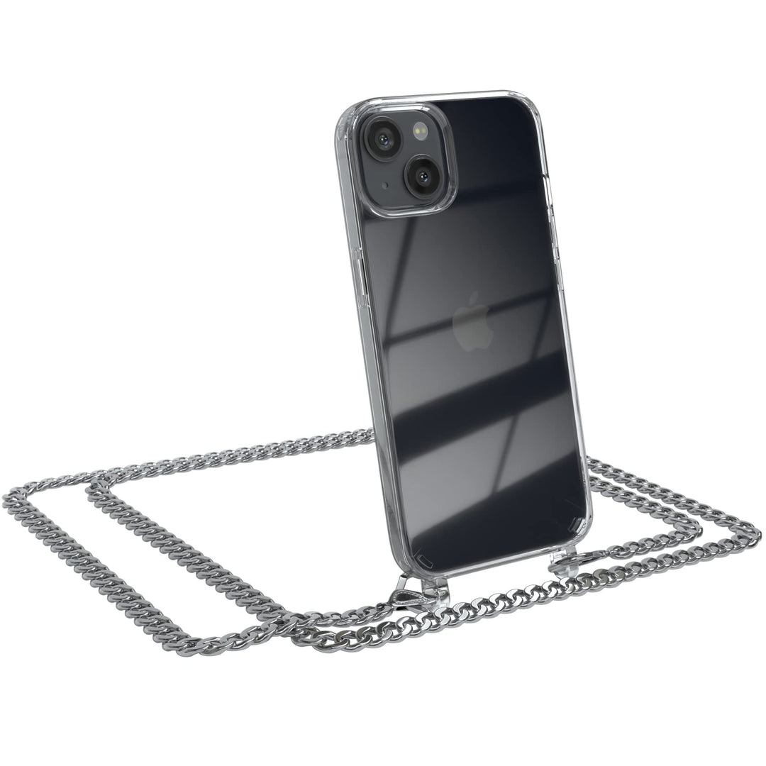EAZY CASE Handykette kompatibel mit iPhone 13 Handyhülle mit Metall Umhängeband und Ersatz Kordel sc