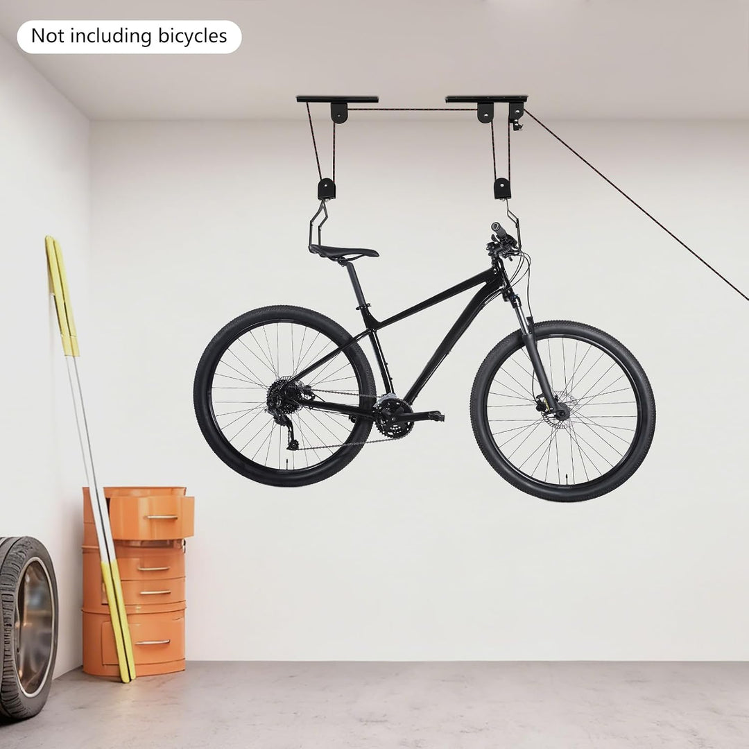 Fahrradlift Flaschenzug, Fahrrad Deckenhalterung mit Haken, Tragkraft bis 60 kg, Fahrradhalterung Se