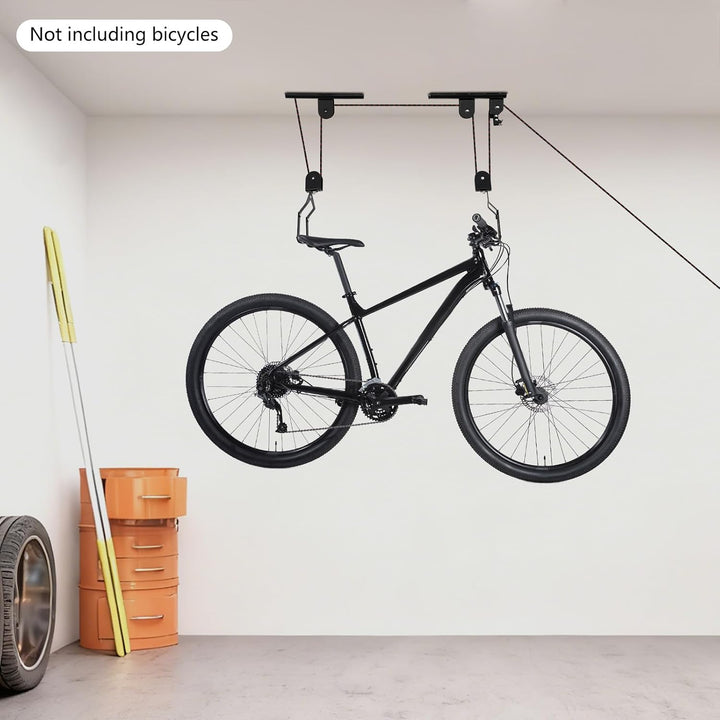 Fahrradlift Flaschenzug, Fahrrad Deckenhalterung mit Haken, Tragkraft bis 60 kg, Fahrradhalterung Se